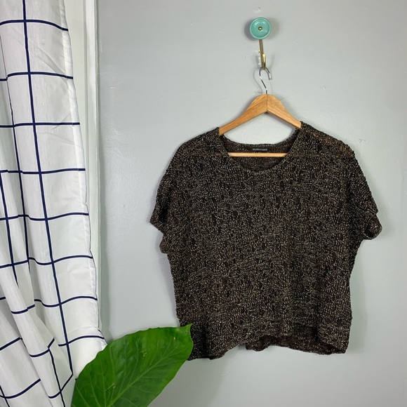 Eileen Fisher Bronze Metallic Sparkle Sweater - Picture 2 of 5